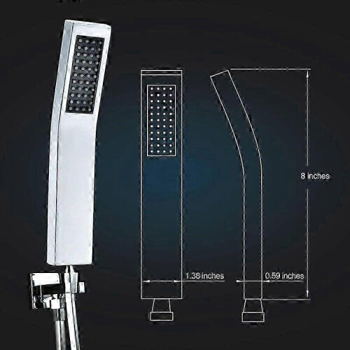 Brass Handheld Shower Head L Style High Pressure Luxury Silver White Chrome Finish Small Size 1