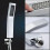 Brass Handheld Shower Head L Style High Pressure Luxury Silver White Chrome Finish Small Size 3