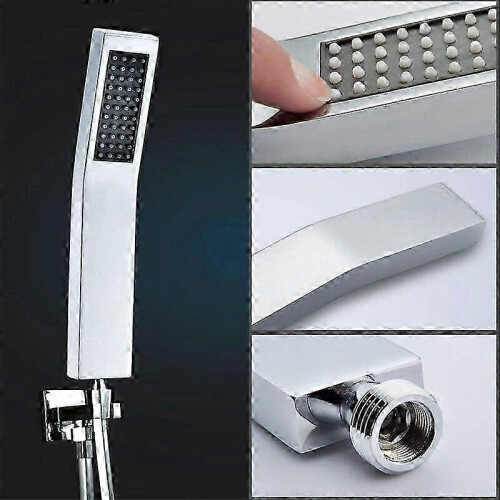 Brass Handheld Shower Head L Style High Pressure Luxury Silver White Chrome Finish Small Size 2