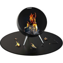 (Redonda - 61 cm) Alfombrilla ignífuga para fogatas. Protege terrazas, patios y suelos. Alfombrilla reutilizable para fogatas, césped y hormigón.