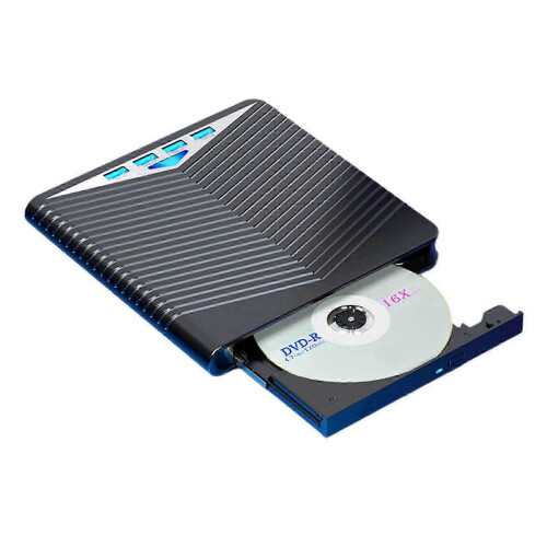 7 1 Function External Disc Reader Drive USB3.0 C Laptop Desktop PC Wide Disk Writer Multicolor