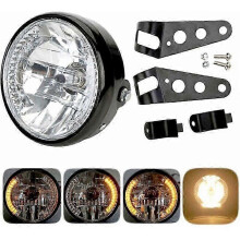Faro redondo para motocicleta - Proyector LED con soporte de montaje - 12V 7" LED halógeno