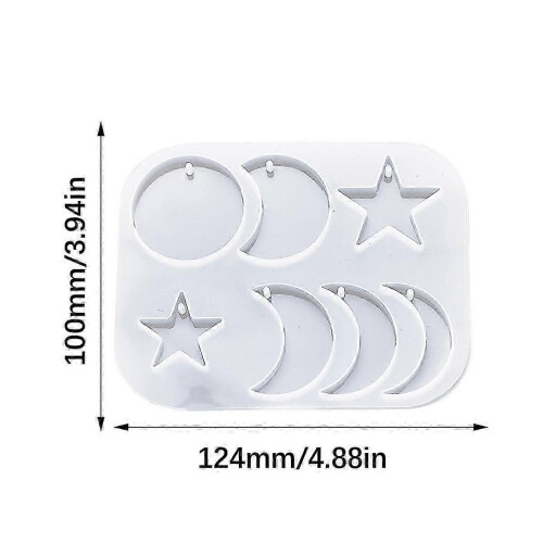 Silicone Resin Mold Featuring Star Moon Pattern For DIY Crafts And Gifts Multicolor MultiStyle 2