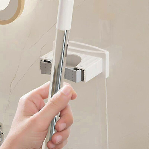 2pcs Space Saving Mop Wall Mounted No Drilling Mop Storage Clip Clamp Upgrades Home Office 1