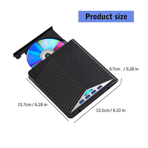 7 1 Function External Disc Reader Drive USB3.0 C Laptop Desktop PC Wide Disk Writer Multicolor 2