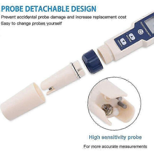 5-in-1 PH Meter Tester, Measures PH & TDS & EC Salinity & Water Tester, LCD Display Reading Drinking 2