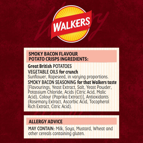 Walkers Walkers Smoky Bacon Crisps 45g x 32 1