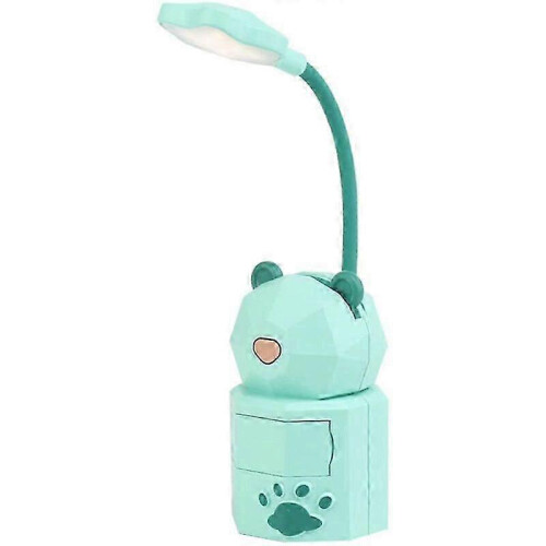 USB Cartoon Night Light, LED Night Light, Green Bear Student Dormitory Reading Night Light