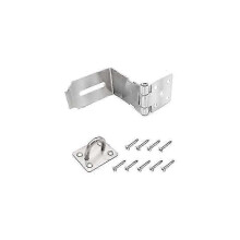 5 Inch 2Pcs Stainless Steel Door Latch, Padlock Door Hasp 90 Clasp, Right Angle Safety Lock, Device