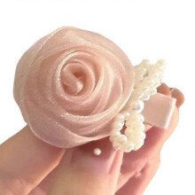 Dolce mini fermaglio per capelli a forma di rosa da ragazza, perle di camelia, mazzi di rose in stile Y2K, dolce balletcore rosa