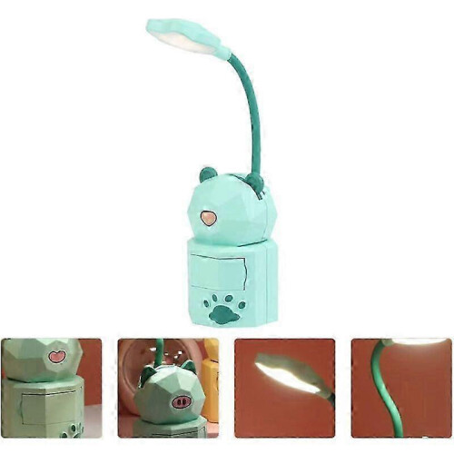 USB Cartoon Night Light, LED Night Light, Green Bear Student Dormitory Reading Night Light 1
