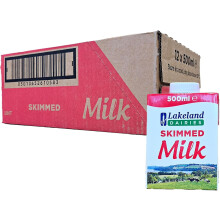 Lakeland Dairies Long Life Skimmed Milk 12x500ml