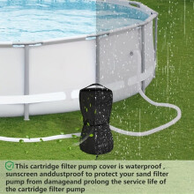 Filter Pump Cover Outdoor Pool Pump Protector Dustproof Waterproof Black 22x35cm 1 Pack