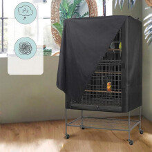 (Black, 89*64*120CM) Outdoor Bird Cage Dust Cover Oxford Cloth Shade Waterproof Patio Birdcage Cover for Myna Cage Protector Black