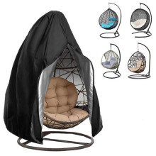 (210D Black, 230*200CM) Black Outdoor Swing Egg Chair Cover with Zipper, Waterproof Dustproof Patio Garden Furniture Protector