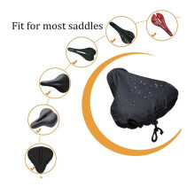 Bike Seat Cover Black Waterproof Sunproof Bicycle Saddle Cover with Drawstring Dust Rain Resistant Outdoor