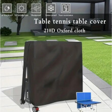 210D Oxford Ping Pong Table Cover Waterproof Dustproof Sunproof Heavy Duty with Zipper 165x70x185cm Black