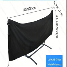 285x17x80cm Black Outdoor Hammock Cover Waterproof Dustproof Sunproof Universal Hammock Protective Case