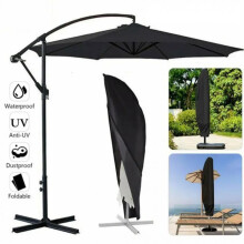 (Black, 265CM (16x28x20in)) Patio Banana Umbrella Cover Oxford Cloth Outdoor Sunshade Dustproof Cover for Garden Yard Black 1 Pack