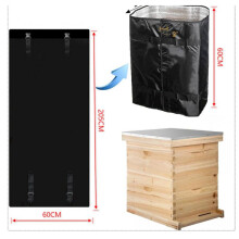 (black, 43*195cm) Beehive Winter Protection Cover for Garden Yard, Windproof Insulated Bee Hive Wrap, Thickened Beehive Winter Cover, Black, Large