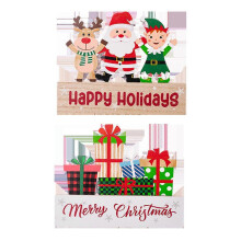 Christms Wood Santa 2pcs Holiday Party Desktop Crafts Children Women Men Year Gift Multicolor