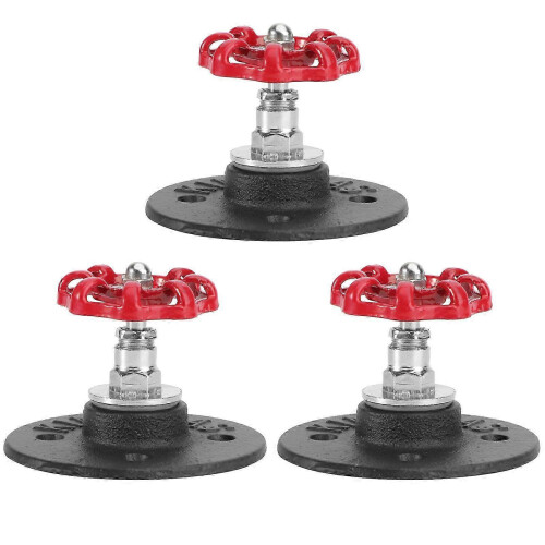 Crochets muraux style industriel, couleur rouge, format compact, installation facile, lot de 3