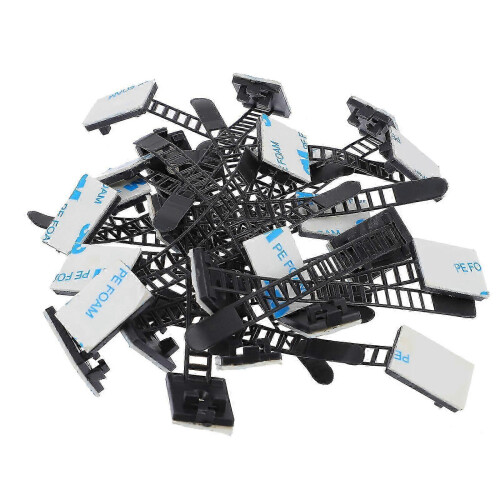 Cable Straps Wire Cord Holder for Cable 50Pcs Self Adhesive Black Plastic Clips