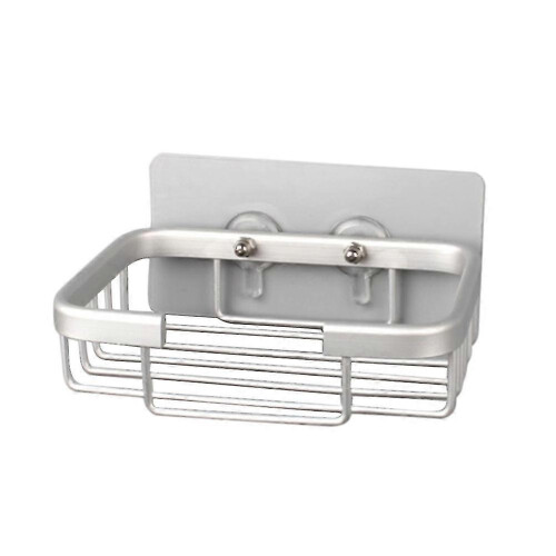 Porta sapone in alluminio con design a 3 fori, colore argento.