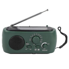 Solar Hand Crank Emergency Am/fm Radio With Led Flashlight And Phone Charger