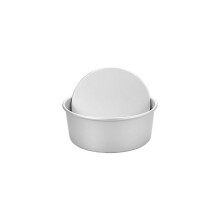 Moule à gâteau rond en aluminium pour biscuits et gâteaux, idéal pour la cuisson et la préparation de gâteaux mousse. 10 cm de diamètre.