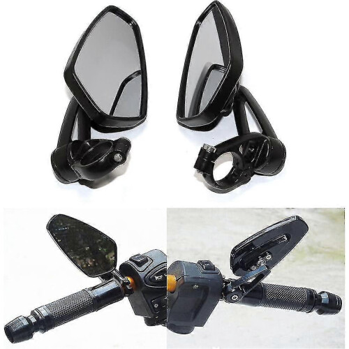 Black Motorcycle Handlebar Mirrors 7/8" 22mm Rear View Mirrors For Scooter 2
