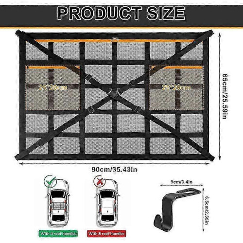 Dachgepäcknetz, 90 x 65 cm, Netz-Dachgepäcktasche, Dachgepäcknetz für SUVs und Vans 1