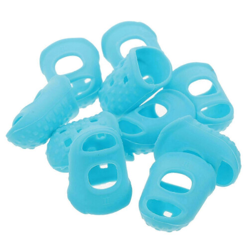 Protezioni per dita in silicone antiscivolo per cucito, set da 10 pezzi.