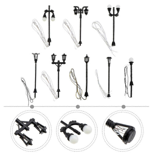 Modèle de lampadaire noir décoratif, 8 mini décors de paysage 2