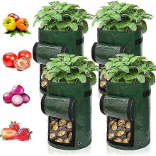 Lot de 4 sacs de culture pour pommes de terre et légumes de 7 gallons (26,5 litres) - Imperméables et résistants aux UV