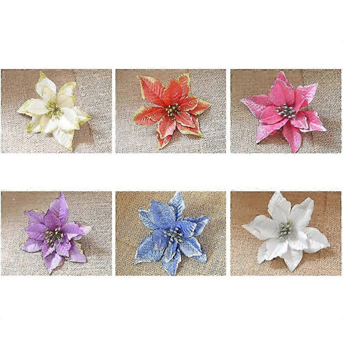 Wedding Decorative Flowers for Decoration 8Pcs Artificial Red 2