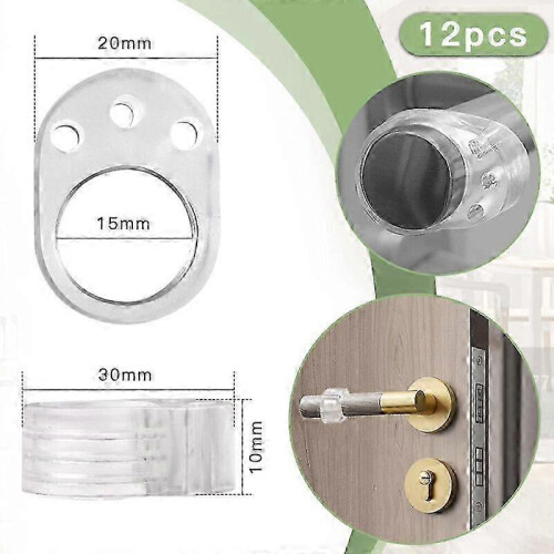 12 Pieces Silicone Door Handle Protector Door Handle Cover Wall Window Flexible (Transparent) 1