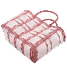 Multi Color Plastic Woven Tote Bag for Shopping Durable Design