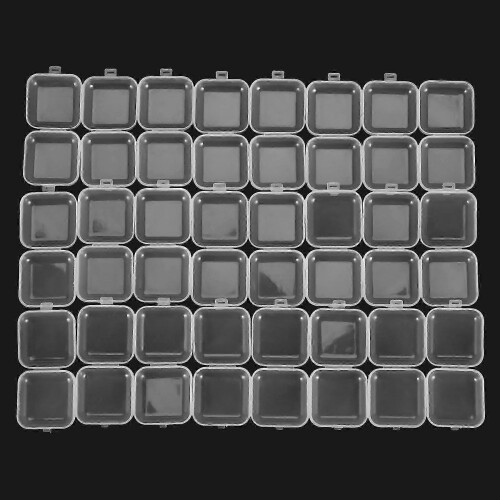 240Pcs Small Clear Plastic Beads Storage Box Hinged Lid Storage Small Items Crafts Hardware 1