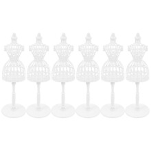 Perchero para muñecas, mini maniquí para exhibición, 6 piezas, plástico blanco.