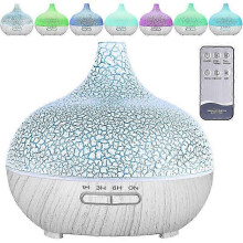 Diffuseur d'huiles essentielles, humidificateur ultrasonique électrique de 550 ml, 7 couleurs de lumière LED