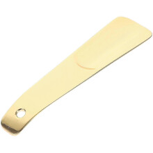 Kleiner Schuhanzieher, tragbar, aus Metall, ideal für unterwegs, zur Aufbewahrung im Haushalt oder für Senioren, kompakt, 14 x 3 cm, goldfarben