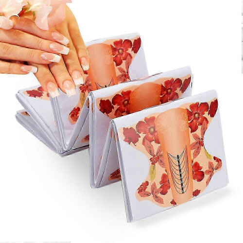 Nail Art Guide Form Nail Tool for Professional Manicure 100Pcs Orange 2
