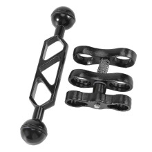 Aluminum Alloy Scuba Diving Light Torch Dual Ball Joint Arm And 2 Butterfly Clip Mount For Underwat