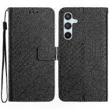 Galaxy A17 Brieftaschenhülle aus PU-Leder mit Klappdeckel und Kartenhalter, Schwarz