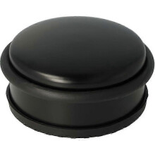 Door stop made of black stainless steel, Round, weighing 1.2 kg, 10 cm, height 4 cm, E-19002 00