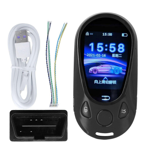 LCD Touch Screen Car Keys Keyless Entry Remote Key Start Stop Engine Button Car Models Black