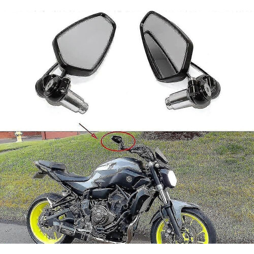 Black Motorcycle Handlebar Mirrors 7/8" 22mm Rear View Mirrors For Scooter