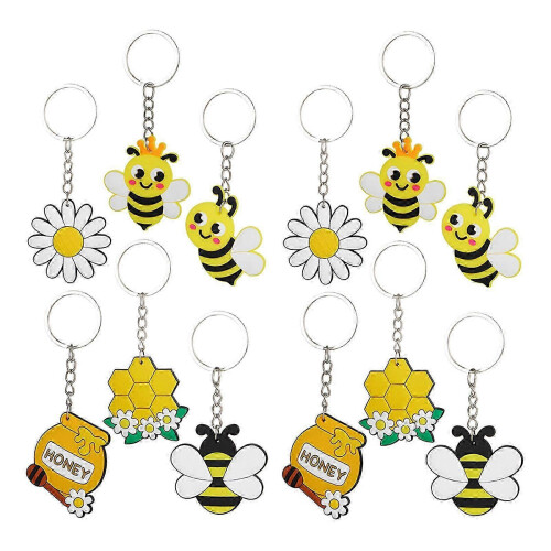 Keychain Bee Theme Decorative Accessory for Decoration 12Pcs 2