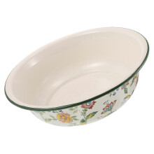 Bol émaillé vintage multicolore de 30 cm, idéal pour laver les légumes et pétrir la pâte (1 pièce)